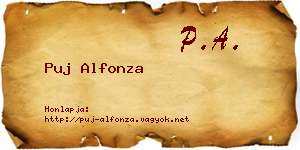 Puj Alfonza névjegykártya